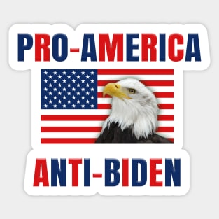 PRO-AMERICA ANTI-BIDEN w/ USA Flag & Eagle Sticker